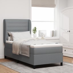vidaXL Boxspring bed met matras Lichtgrijs 80 x 200 cm Stof