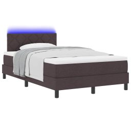 vidaXL Boxspring bed met kussen Donkerbruin 120 x 200 cm Stof