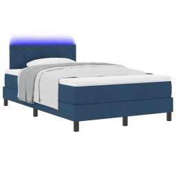 vidaXL Boxspring bed met kussen met hoofdeinde Blauw 120 x 200 cm Stof