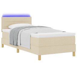 vidaXL LED Box Spring Bed met hoofdeinde Crème 80 x 200 cm Stof