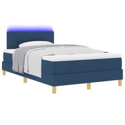 vidaXL LED Box Spring Bed met hoofdeinde Blauw 120 x 200 cm Stof