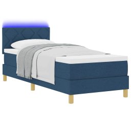 vidaXL LED Box Spring Bed met hoofdeinde Blauw 80 x 200 cm Stof