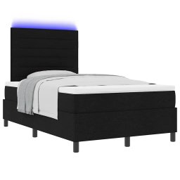 vidaXL Boxspring bed met matras met LED Zwart 120 x 190 cm Stof