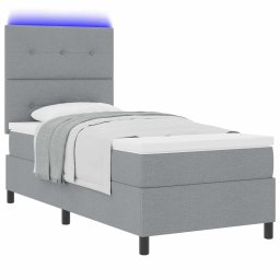 vidaXL Boxspring bed met hoofdeinde Lichtgrijs 80 x 200 cm Stof