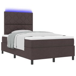 vidaXL Boxspring bed met hoofdeinde Donkerbruin 120 x 200 cm Stof
