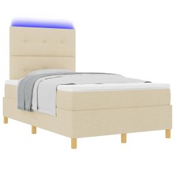 vidaXL LED Box Spring Bed met hoofdeinde Crème 120 x 200 cm Stof