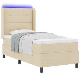 vidaXL LED Box Spring Bed met hoofdeinde Crème 80 x 200 cm Stof
