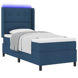 vidaXL LED Box Spring Bed met hoofdeinde Blauw 80 x 200 cm Stof