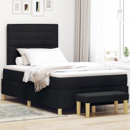 vidaXL Boxspring bed met hoofdeinde Zwart 190 x 120 cm Stof