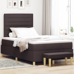 vidaXL Boxspring bed met hoofdeinde Donkerbruin 200 x 120 cm Stof