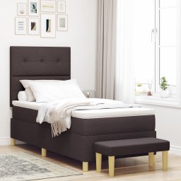 vidaXL Boxspring bed met hoofdeinde Donkerbruin 200 x 80 cm Stof