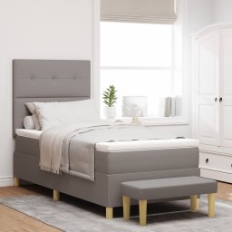 vidaXL Boxspring bed met kussen met hoofdeinde Taupe 200 x 80 cm Stof