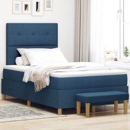 vidaXL Boxspring bed met hoofdeinde Blauw 200 x 120 cm Stof