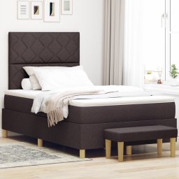 vidaXL Boxspring bed met hoofdeinde Donkerbruin 200 x 120 cm Stof