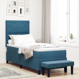 vidaXL Boxspring bed met hoofdeinde Donkerblauw 200 x 80 cm Fluweel
