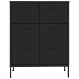 vidaXL Ladekast 80x35x101,5 cm staal zwart