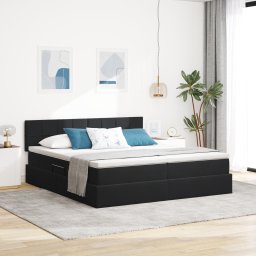 vidaXL Opslag bed met matras met hoofdeinde Zwart 100 x 200 cm