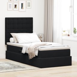 vidaXL Opslag bed met matras met hoofdeinde Zwart 100 x 200 cm Fluweel