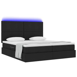 vidaXL LED Opslagbed met Matras Zwart 180 x 200 cm Stof