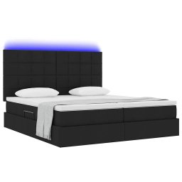 vidaXL LED Opslagbed met Matras Zwart 180 x 200 cm Stof