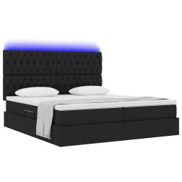 vidaXL LED Opslagbed met Matras Zwart 180 x 200 cm Stof