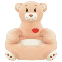 vidaXL Pluche kinderstoel beer bruin