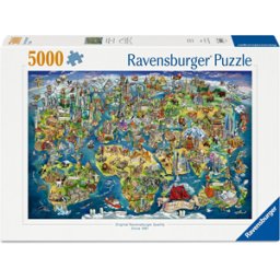 Illustrated World Map Puzzel (5000 stukjes)