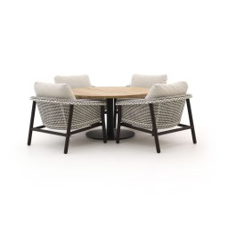 + 15% kassakorting | Zavelli Cuore ø 150cm low dining tuinset 5-delig - Laagste prijsgarantie!