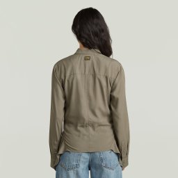 Slim Kick Longsleeve Overhemd - Bruin - Dames