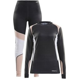 Craft - Maat L - Baselayer Set Thermoset - Vrouwen - grijs/roze/wit