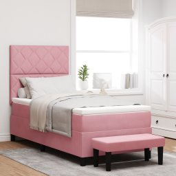 vidaXL Boxspring bed met hoofdeinde Roze 200 x 90 cm Fluweel