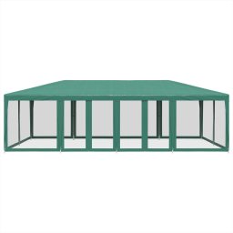 vidaXL Partytent met 12 mesh zijwanden 8x4 m HDPE groen