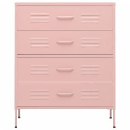 vidaXL Ladekast 80x35x101,5 cm staal roze