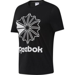 Reebok - Maat S Classics Big Logo Graphic Tee Dames Shirt - Black/White
