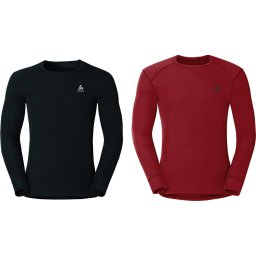Odlo - Maat L - Shirt L/S Crew Neck Active Warm 2 Pack Heren Thermoshirt - Back/Jester Red