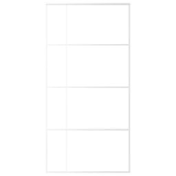 vidaXL Schuifdeur 102,5x205 cm ESG-glas en aluminium wit