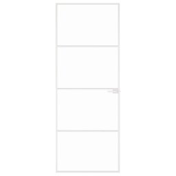 vidaXL Binnendeur 76x201,5 cm gehard glas en aluminium smal wit