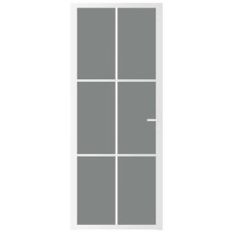 vidaXL Binnendeur 83x201,5 cm ESG-glas en aluminium wit