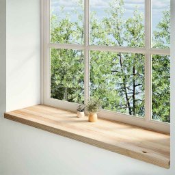 vidaXL Vensterbanken 2 st onbehandeld 140x40x2 cm massief eikenhout