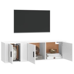 vidaXL 2-delige Tv-meubelset bewerkt hout wit