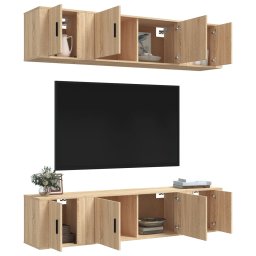 vidaXL 6-delige Tv-meubelset bewerkt hout sonoma eikenkleurig