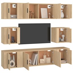 vidaXL 8-delige Tv-meubelset bewerkt hout sonoma eikenkleurig