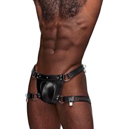 Male Power Scorpio - Imitatieleren Chastity Thong - One Size - Zwart