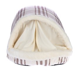 1 zooplus basics Karo Knuffelbed holletje L 60 x B 40 x H 28 cm voor honden en katten