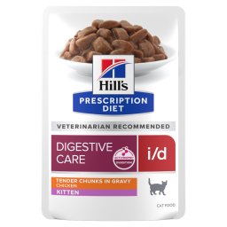Dubbelpak: 24x85g Hill's Prescription Diet i/d Digestive Care Kitten Kip in Saus nat kattenvoer