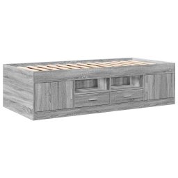vidaXL Slaapbank met lades zonder matras 100x200 cm grijs sonoma eiken