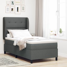vidaXL Boxspring bed met hoofdeinde Donkergrijs 80 x 200 cm Stof