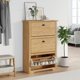 vidaXL Schoenenrek BODO 80 x 35 x 118 cm Bewerkt hout Honingbruin
