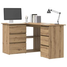 vidaXL Hoekbureau 145x100x76 cm bewerkt hout artisanaal eikenkleur