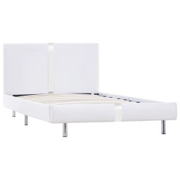 vidaXL Bedframe kunstleer wit 90x200 cm